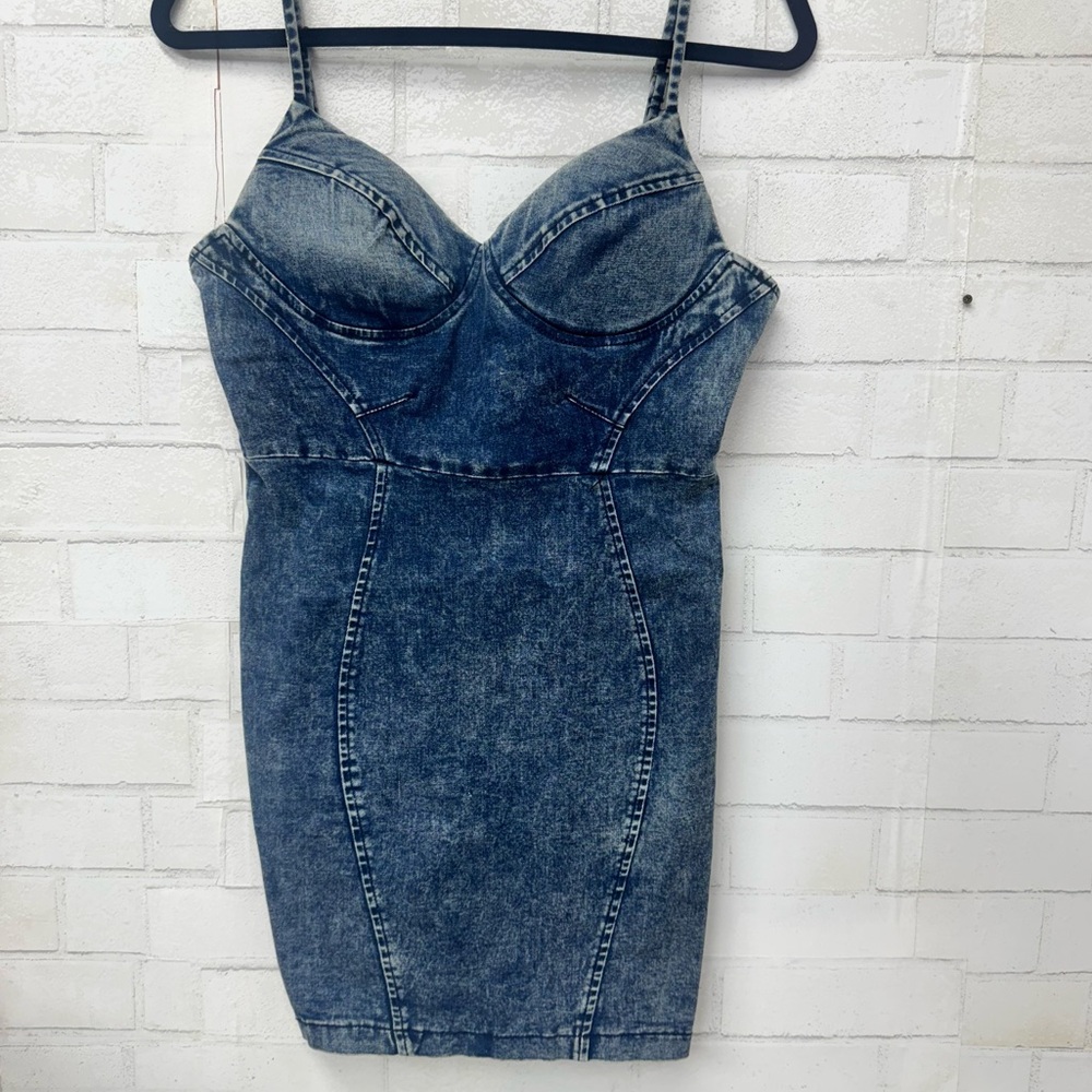 Simplee Apparel Denim Bustier Mini Dress